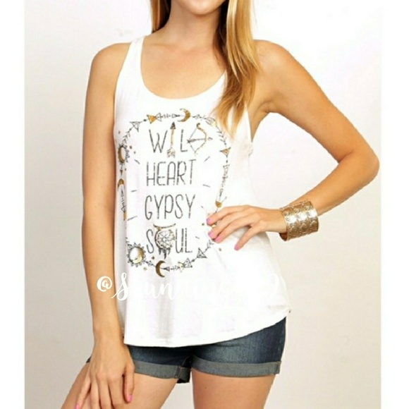 🆕 WILD HEART GYPSY SOUL  TANK TOP - Picture 1 of 3
